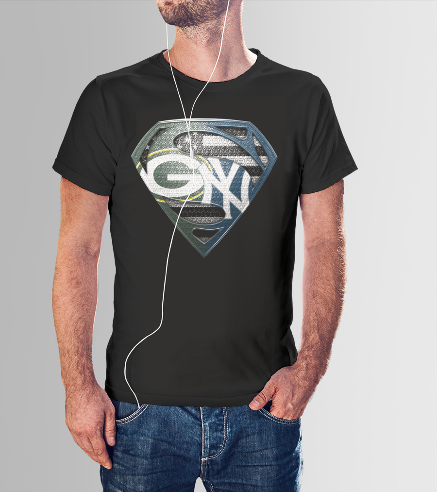 Green Bay Packers Superman Logo Shield Sspus168 T-Shirt