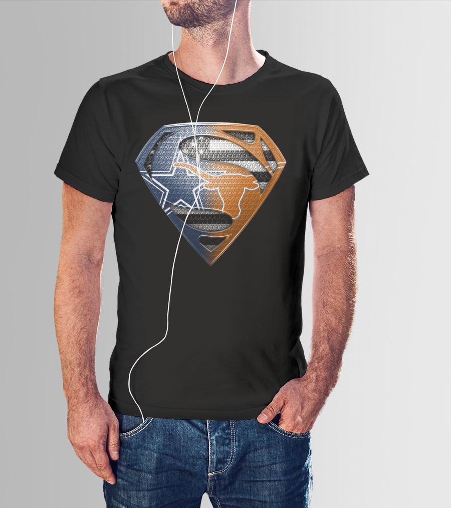 Texas Longhorns Dallas Cowboys Superman Logo Mashup T-Shirt