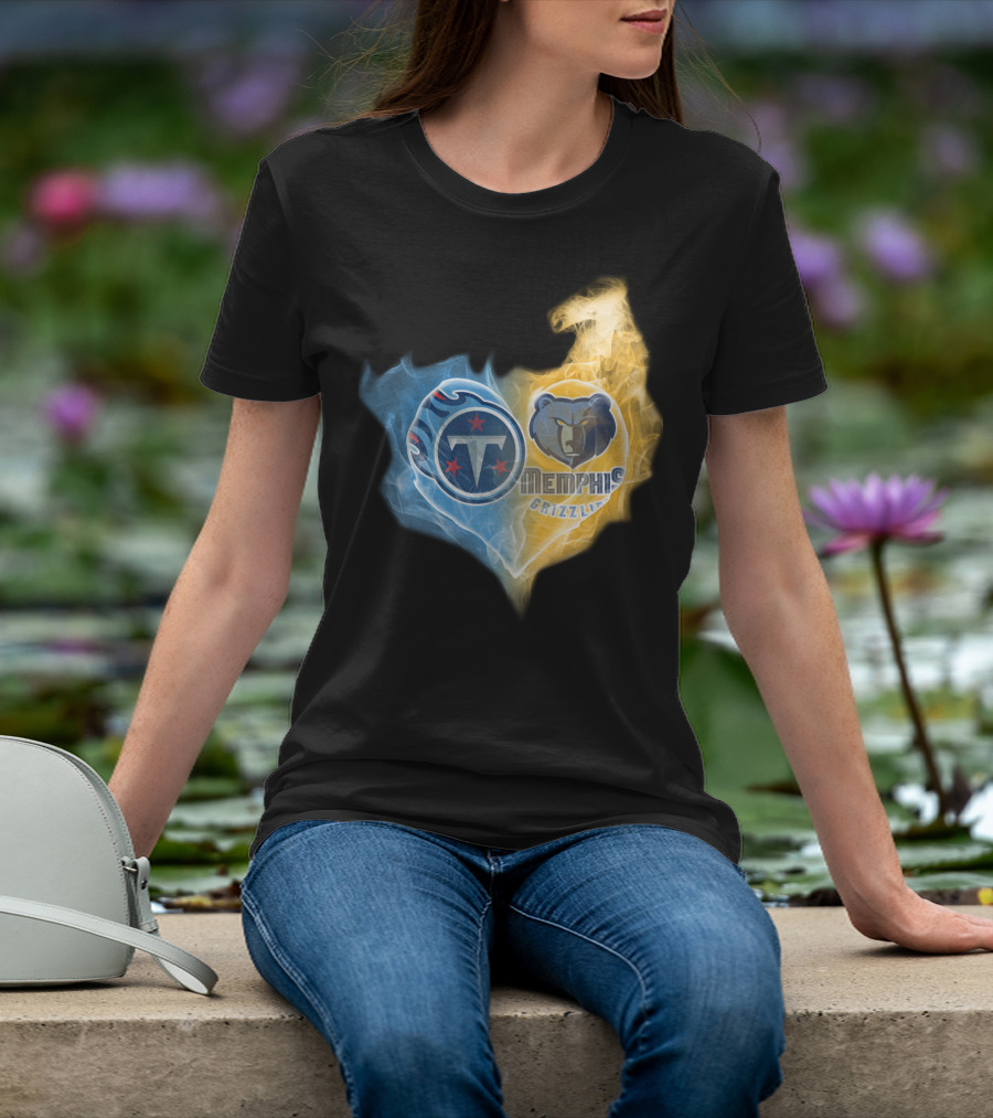 Tennessee Titans Memphis Grizzlies Heart Design T-Shirt