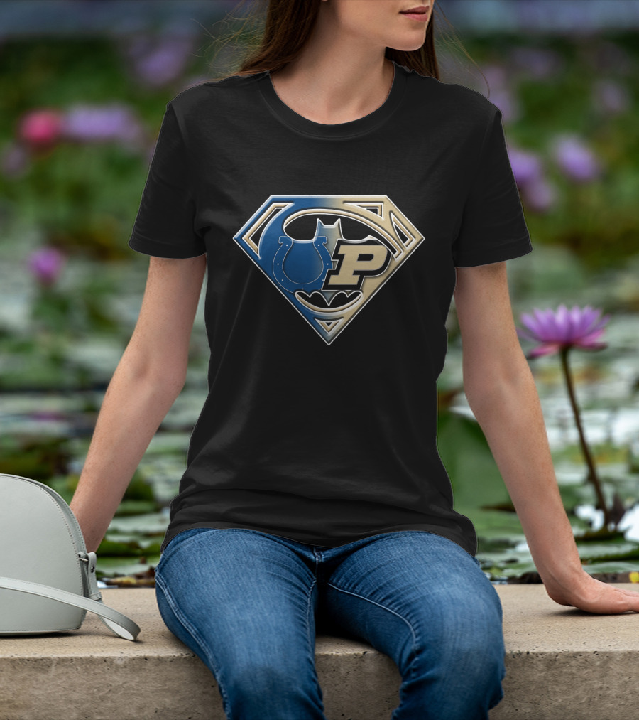 Indianapolis Colts Purdue Batman Superman Logo Bat 045 T-Shirt