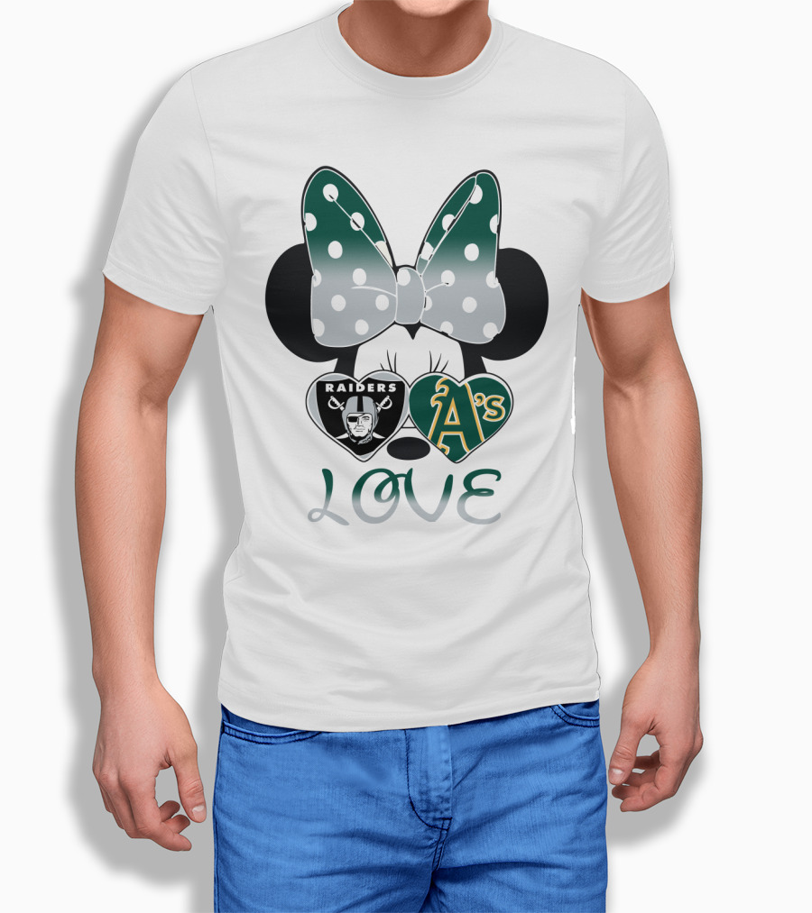 Raiders A's Love Minnie Mouse Bow T-Shirt