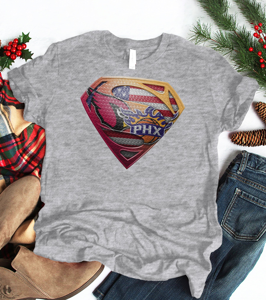 Superman Phx Suns Basketball Shield T-Shirt