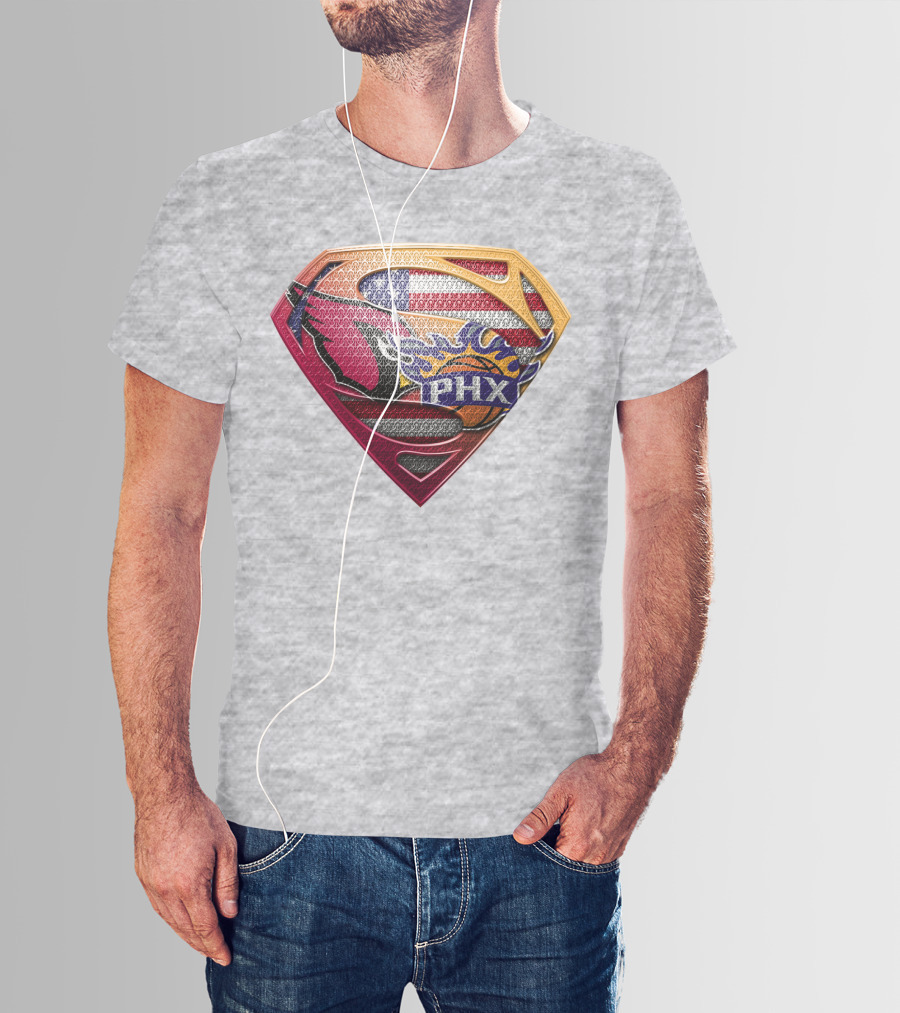 Superman Phx Suns Basketball Shield T-Shirt