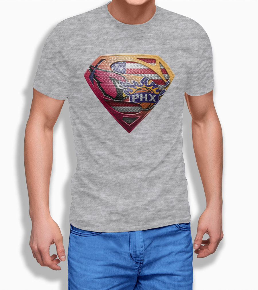 Superman Phx Suns Basketball Shield T-Shirt