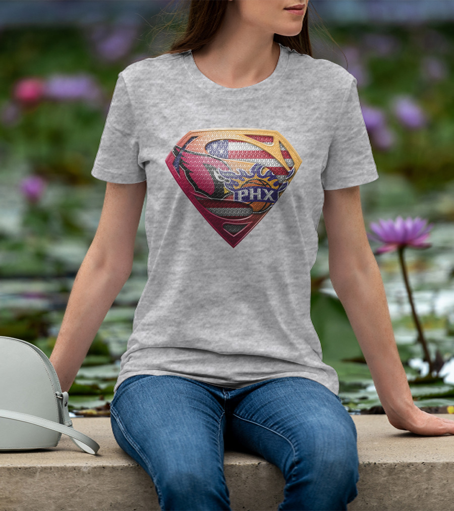 Superman Phx Suns Basketball Shield T-Shirt