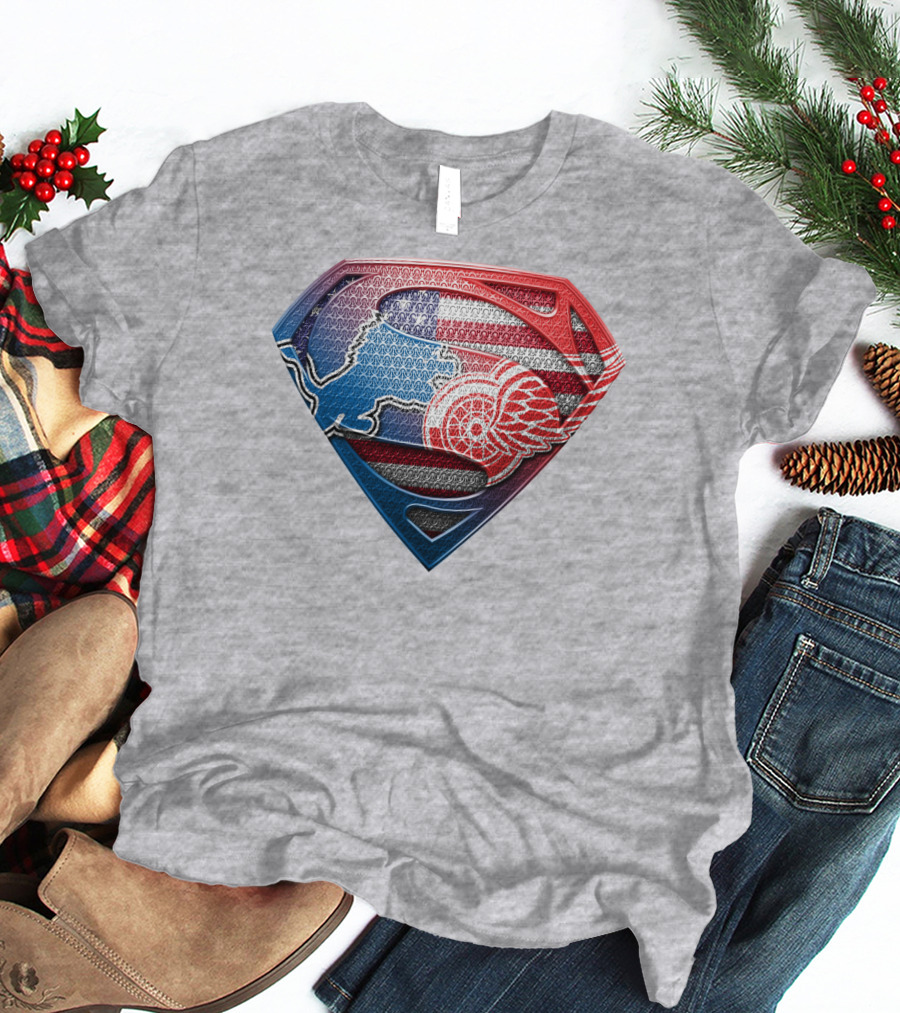 Superman Detroit Red Wings Logo Shield 074 T-Shirt