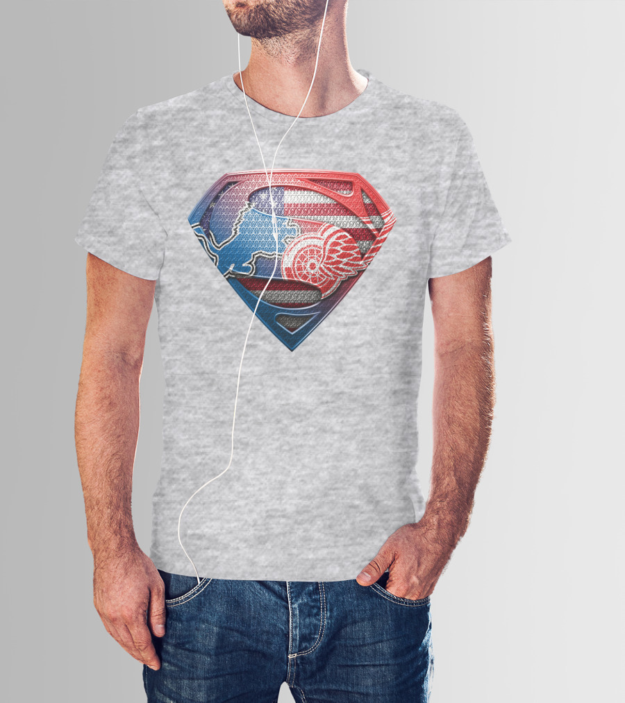 Superman Detroit Red Wings Logo Shield 074 T-Shirt