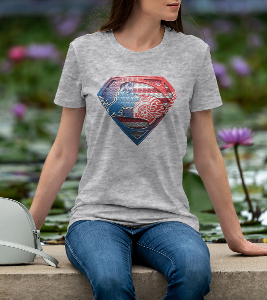 Superman Detroit Red Wings Logo Shield 074 T-Shirt