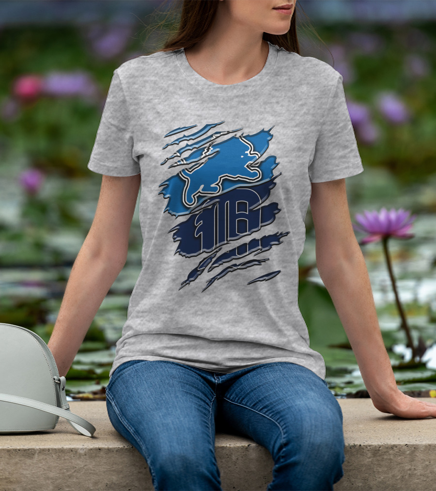 Detroit Lions Tigers Blue Rah 075 T-Shirt
