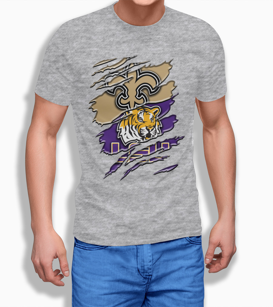 New Orleans Saints And Lsu Tigers Rah 107 T-Shirt