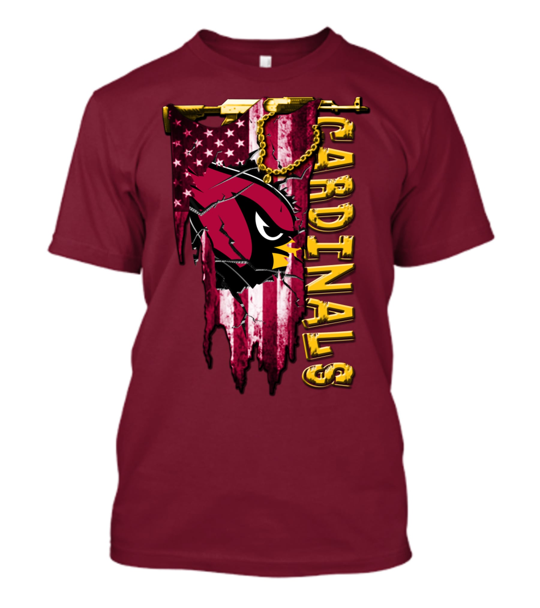 Cardinals Usa Flag And Chain T-Shirt