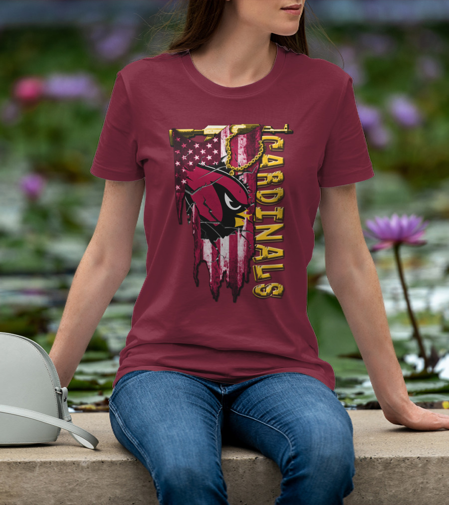 Cardinals Usa Flag And Chain T-Shirt