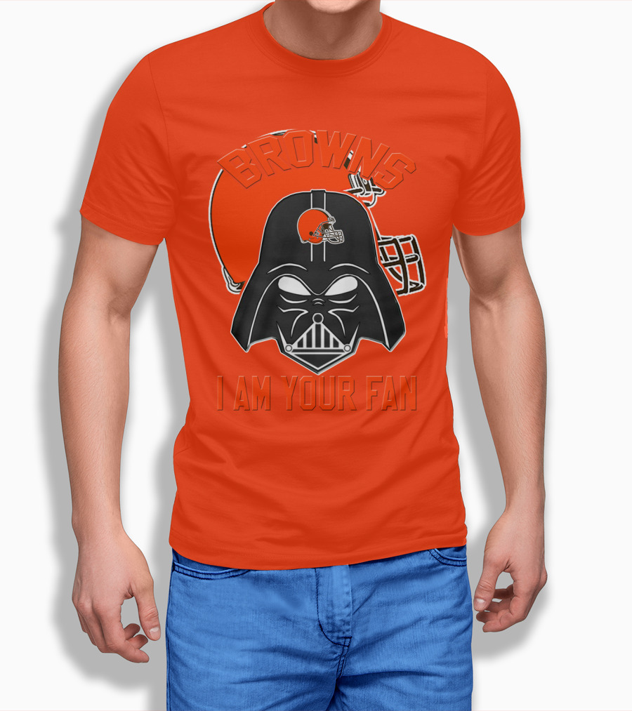 Browns I Am Your Fan Cleveland Browns Football Helmet Darth Vader T-Shirt
