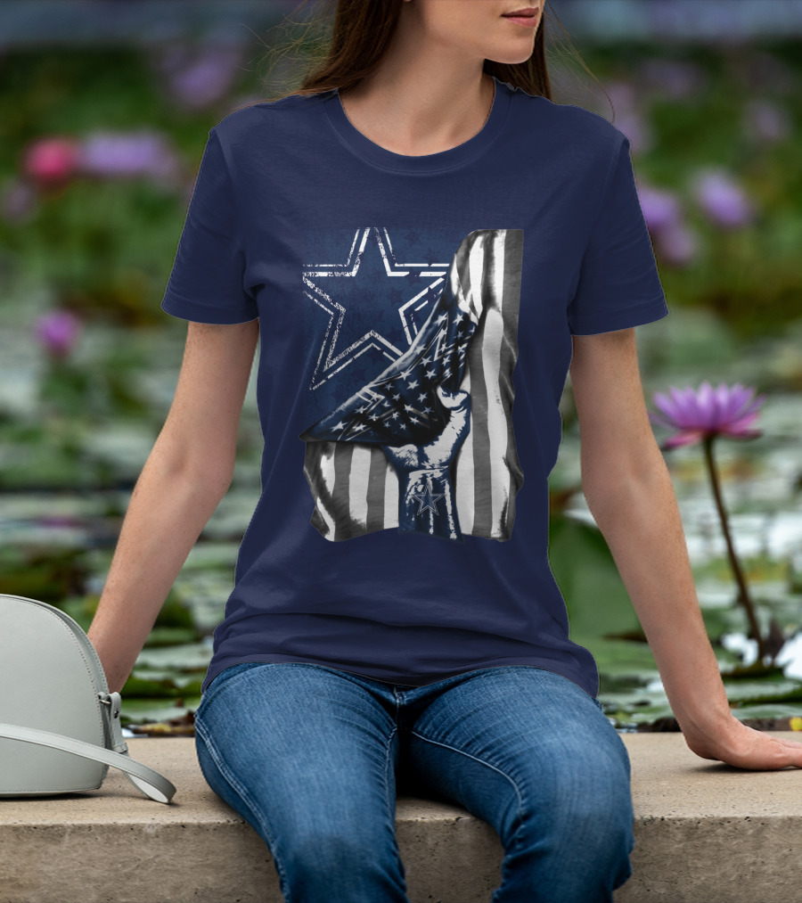 Dallas Cowboys Star Fist With American Flag T-Shirt