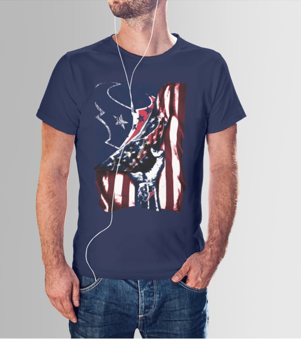 Houston Texans American Flag Fist T-Shirt
