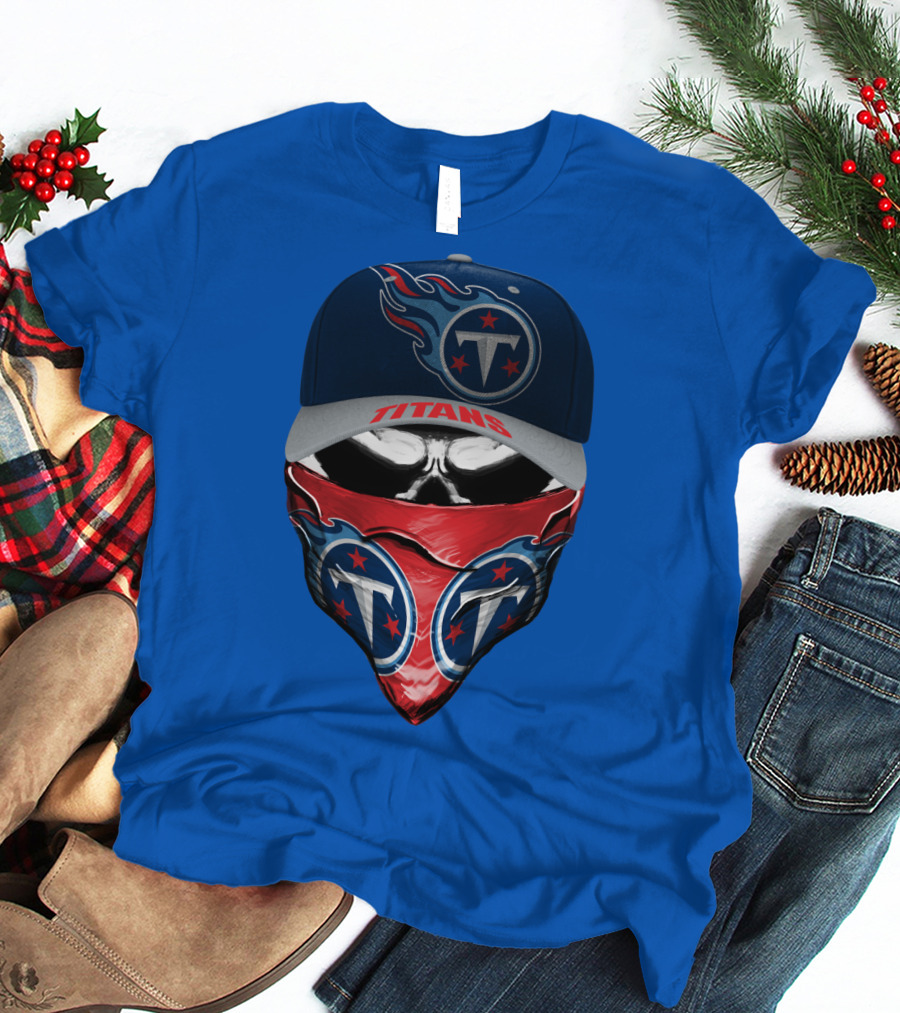 Tennessee Titans Logo Bandana And Cap Combination T-Shirt