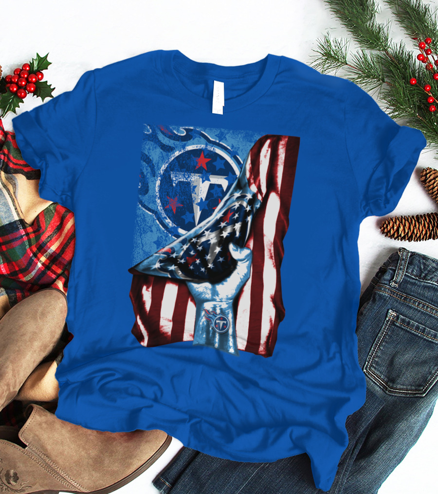 Tennessee Titans American Flag Stars And Stripes Team T-Shirt