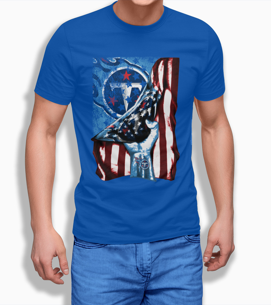 Tennessee Titans American Flag Stars And Stripes Team T-Shirt