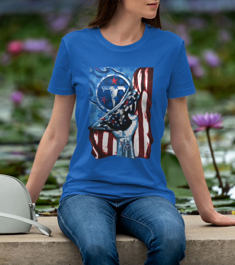 Tennessee Titans American Flag Stars And Stripes Team T-Shirt