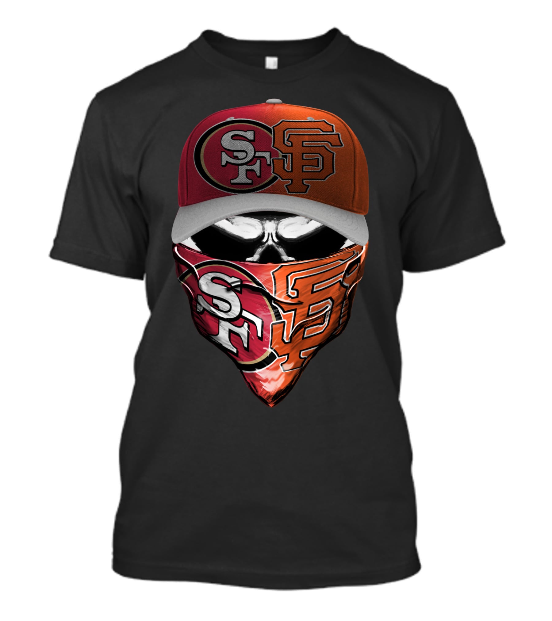 San Francisco Sports Team Logos Skull Cap And Bandana T-Shirt