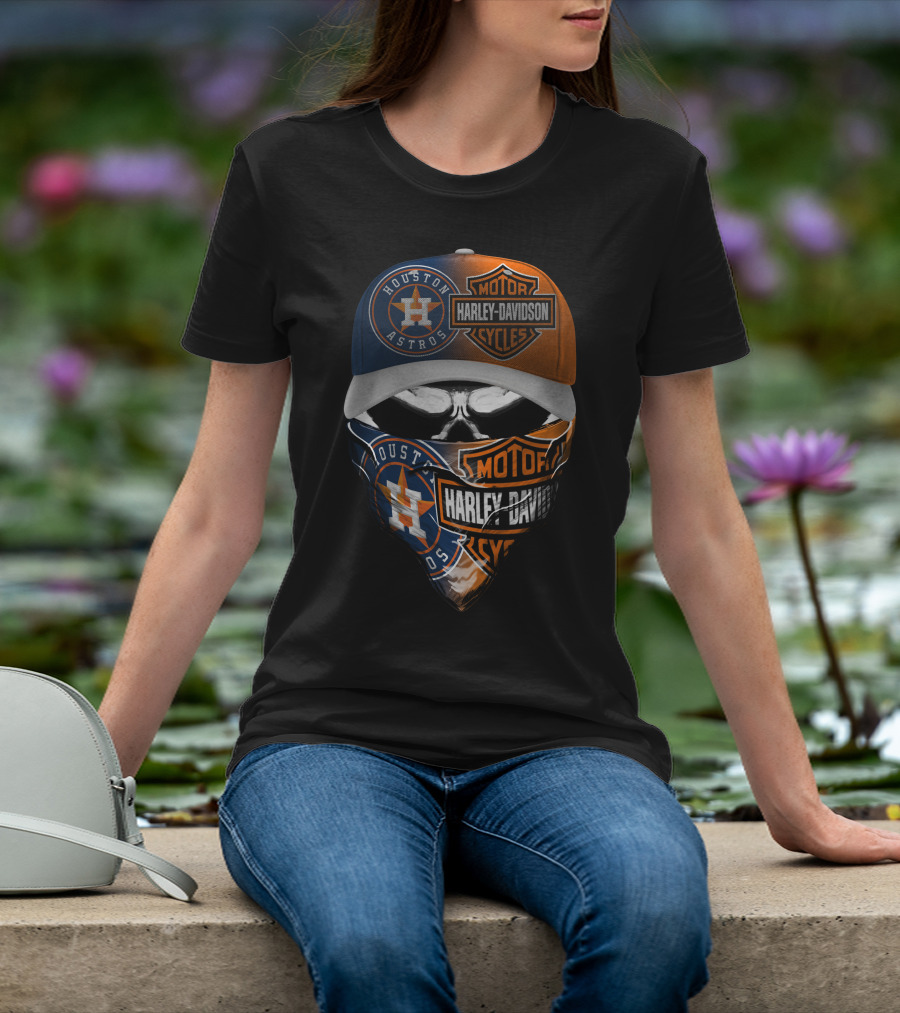 Houston Astros Harley Davidson Motorcycles T-Shirt