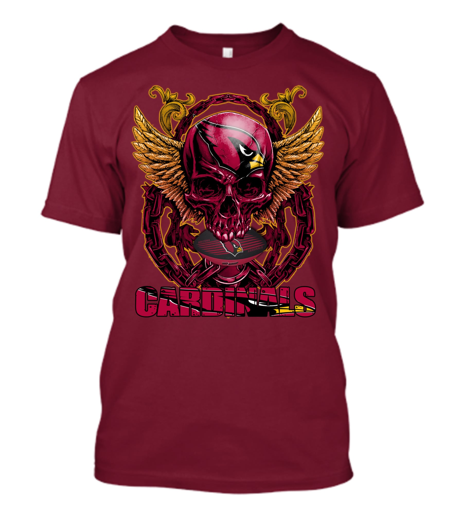 Arizona Cardinals Skullfb Winged Helmet Edition T-Shirt
