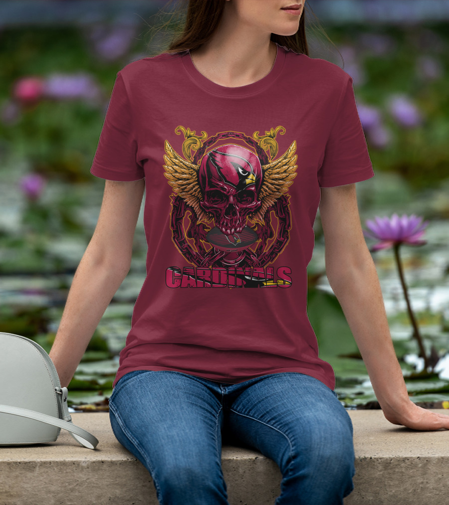 Arizona Cardinals Skullfb Winged Helmet Edition T-Shirt