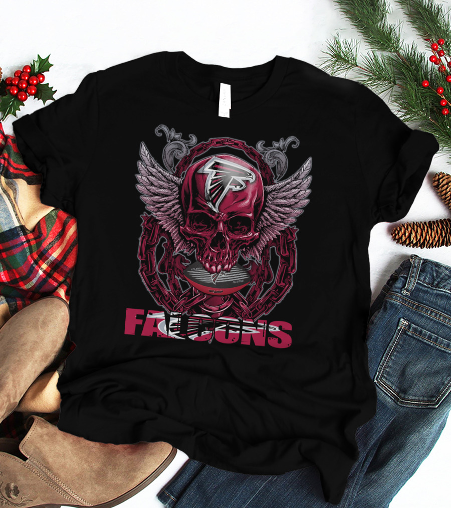 Skullfb Falcons Winged Skull T-Shirt