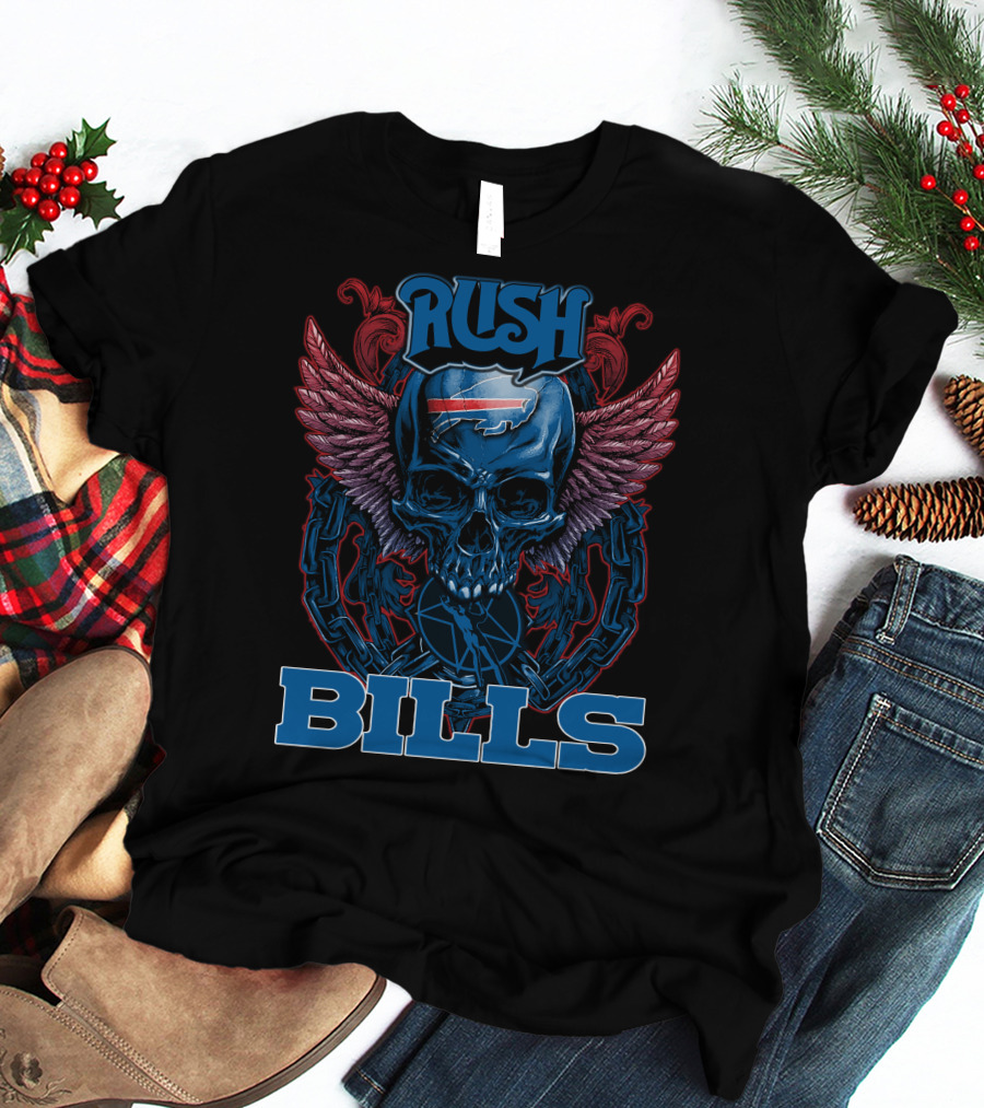 Rush Buffalo Bills Skull Wings T-Shirt