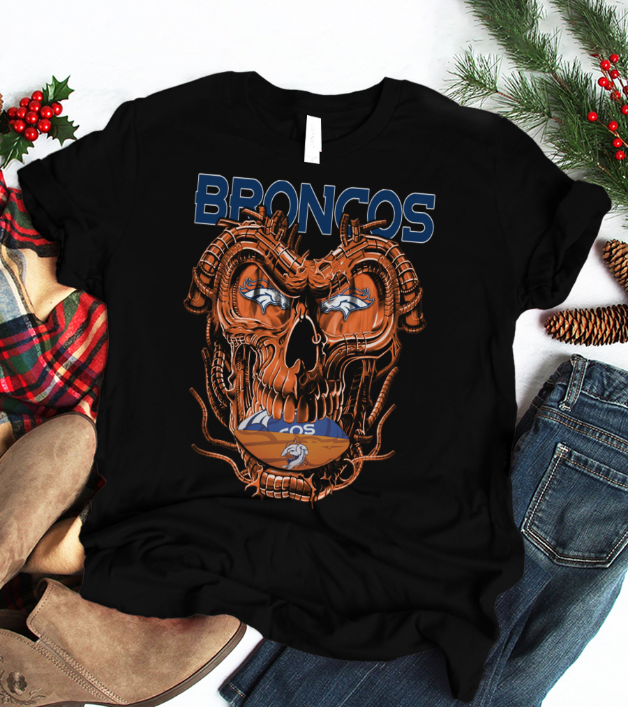BRONCOS Dragonskull Football Helmet T-Shirt