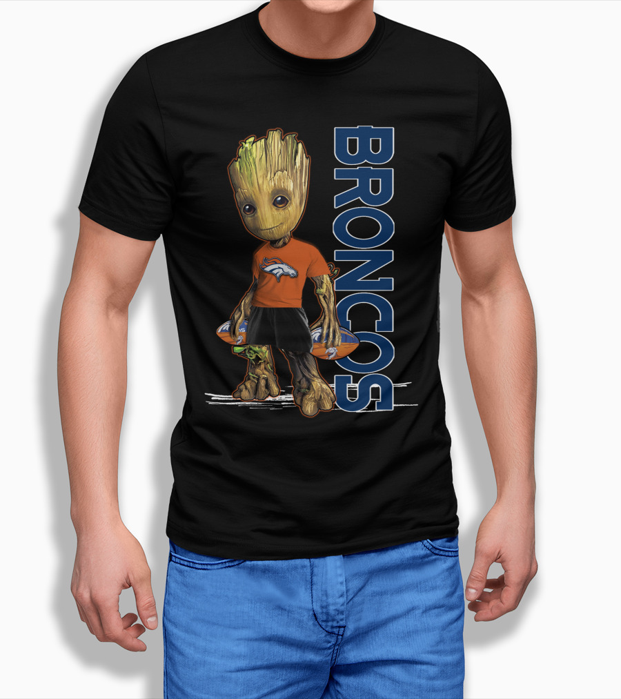 Groot Denver Broncos Football Fan Gear T-Shirt