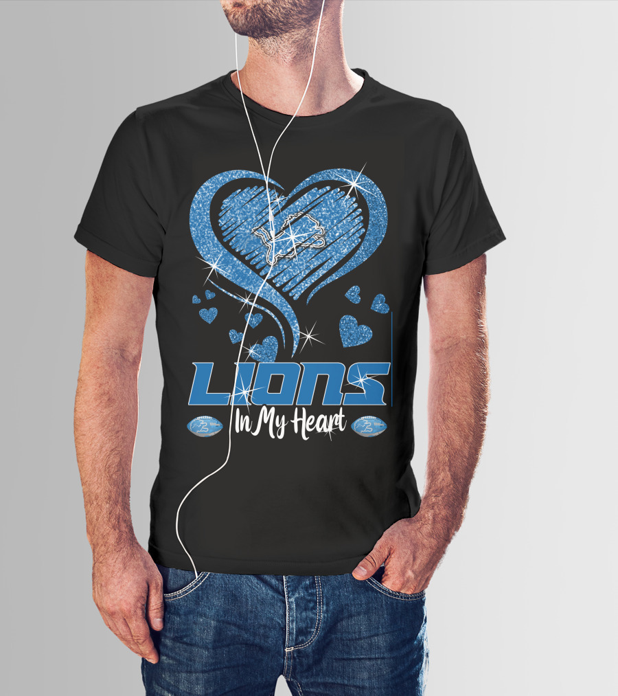 LIONS In My Heart Detroit T-Shirt