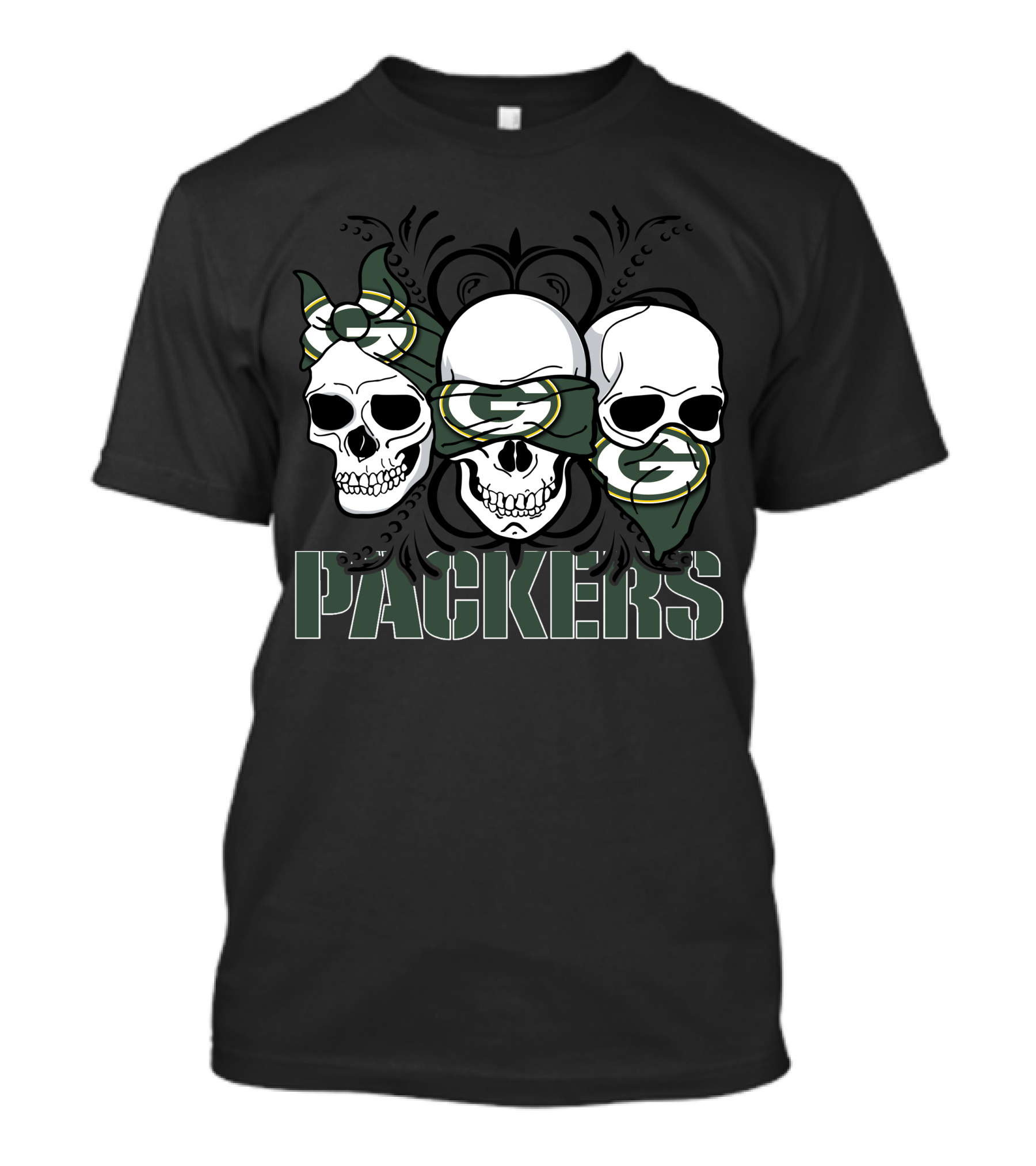 3 Skull Packers Green Bay T-Shirt