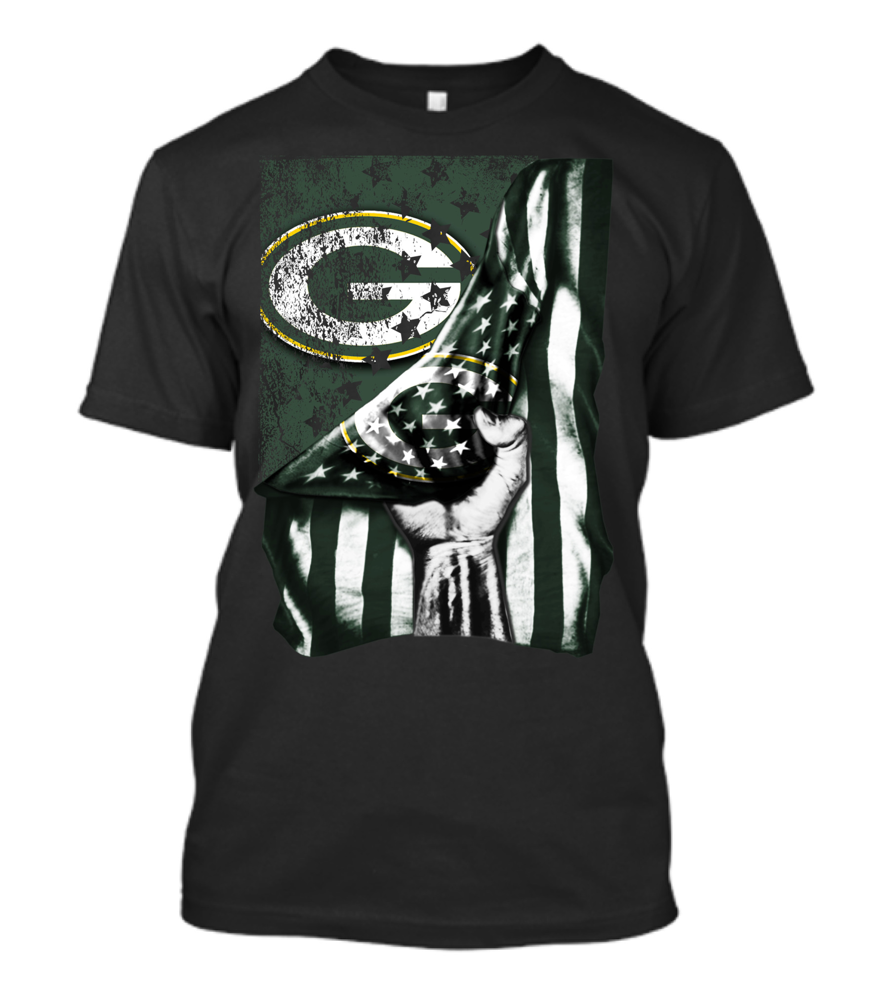 Flag Green Bay Packers Stars And Stripes Fist T-Shirt