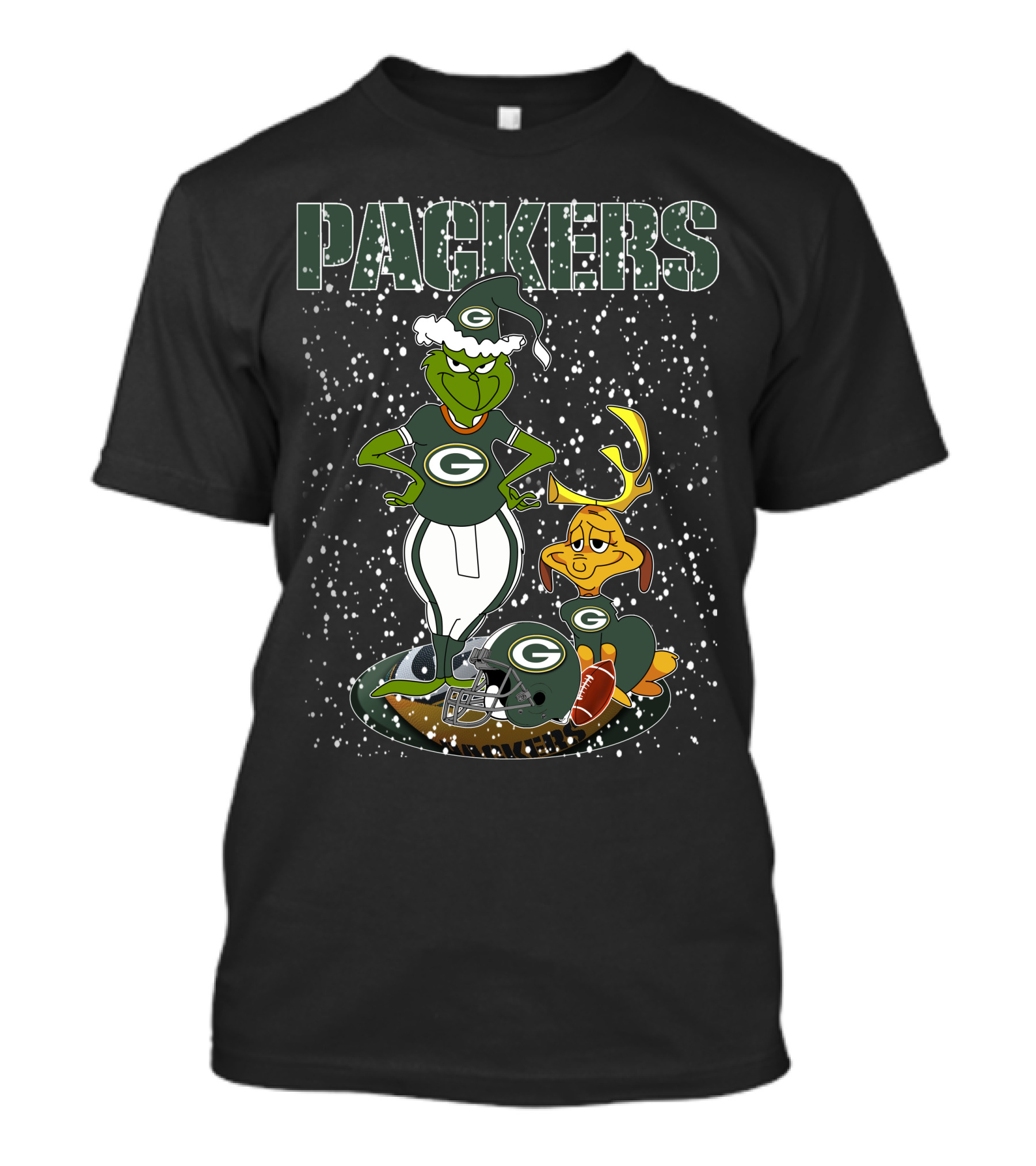 Grinch Packers Christmas Football Green Bay T-Shirt