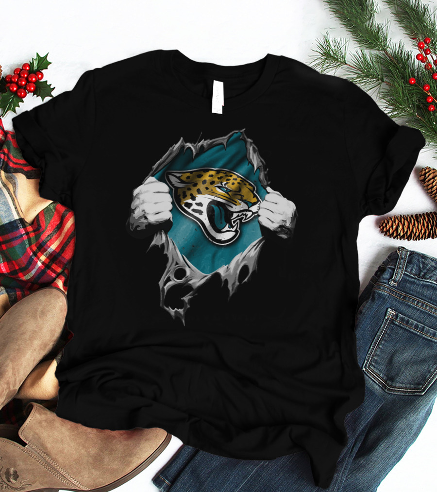 Torn Jacksonville Jaguars Ripped Jaguar T-Shirt