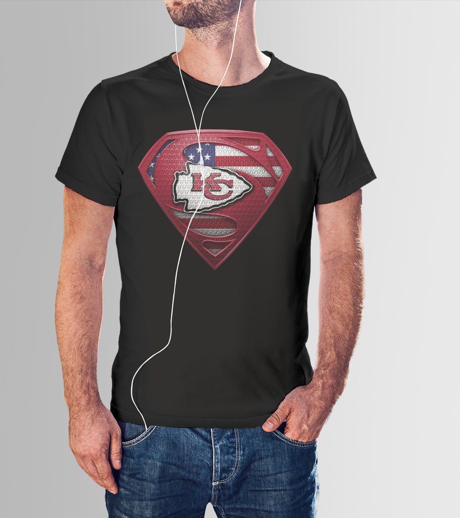 Kansas City Chiefs American Flag Superman T-Shirt