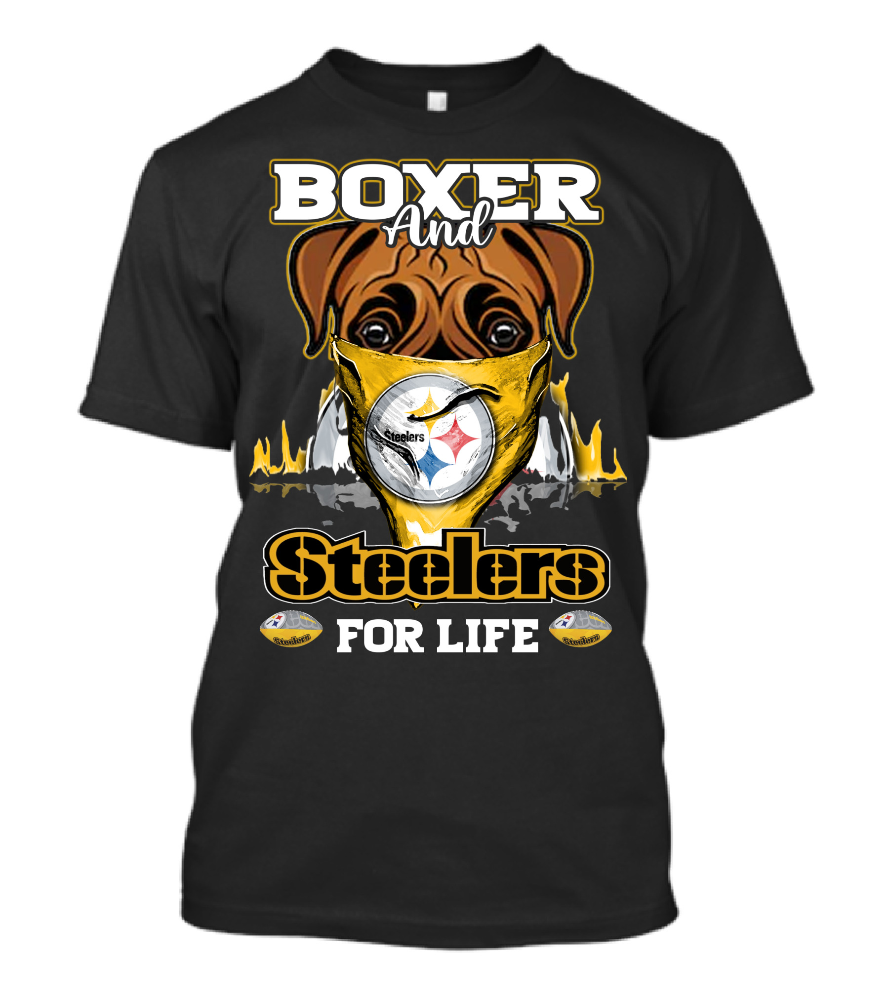 Boxer And Steelers For Life T-Shirt