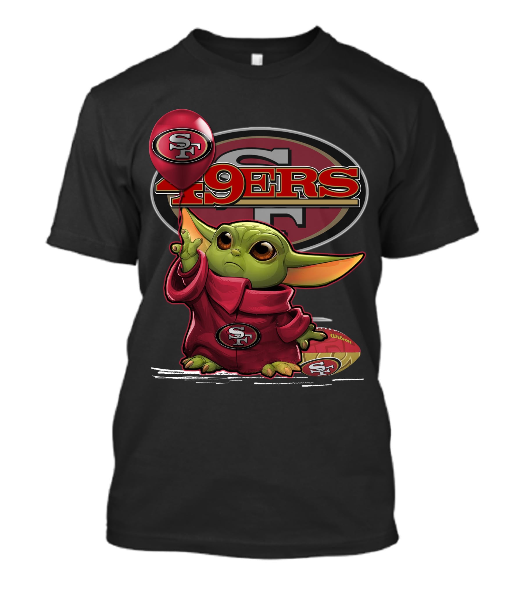Yoda 49ers SF Balloon Football T-Shirt