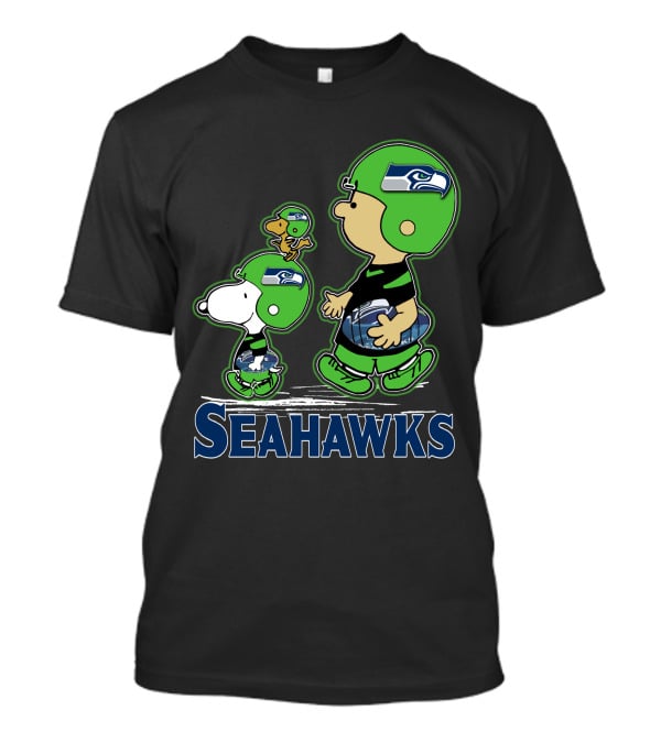 Snpfootball Seattle Seahawks Peanuts Characters Football Helmets Collaboration T-Shirt