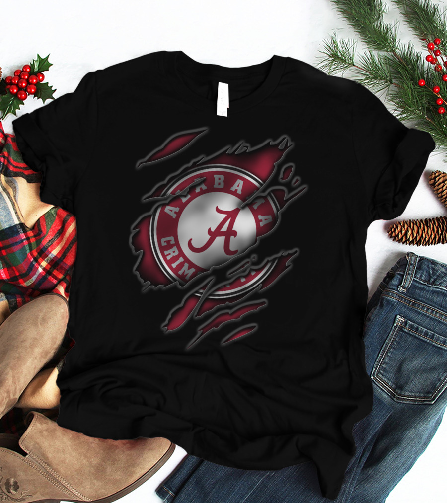 Torn Alabama Crimson Tide Logo A T-Shirt