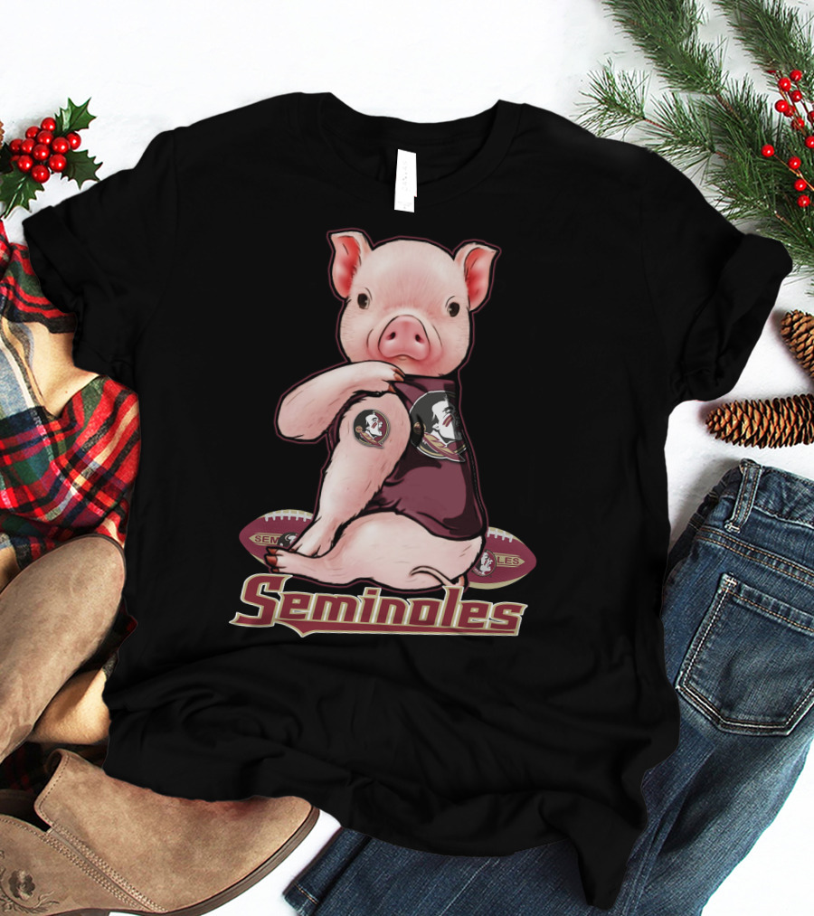 Seminoles Pig With Florida State Football T-Shirt