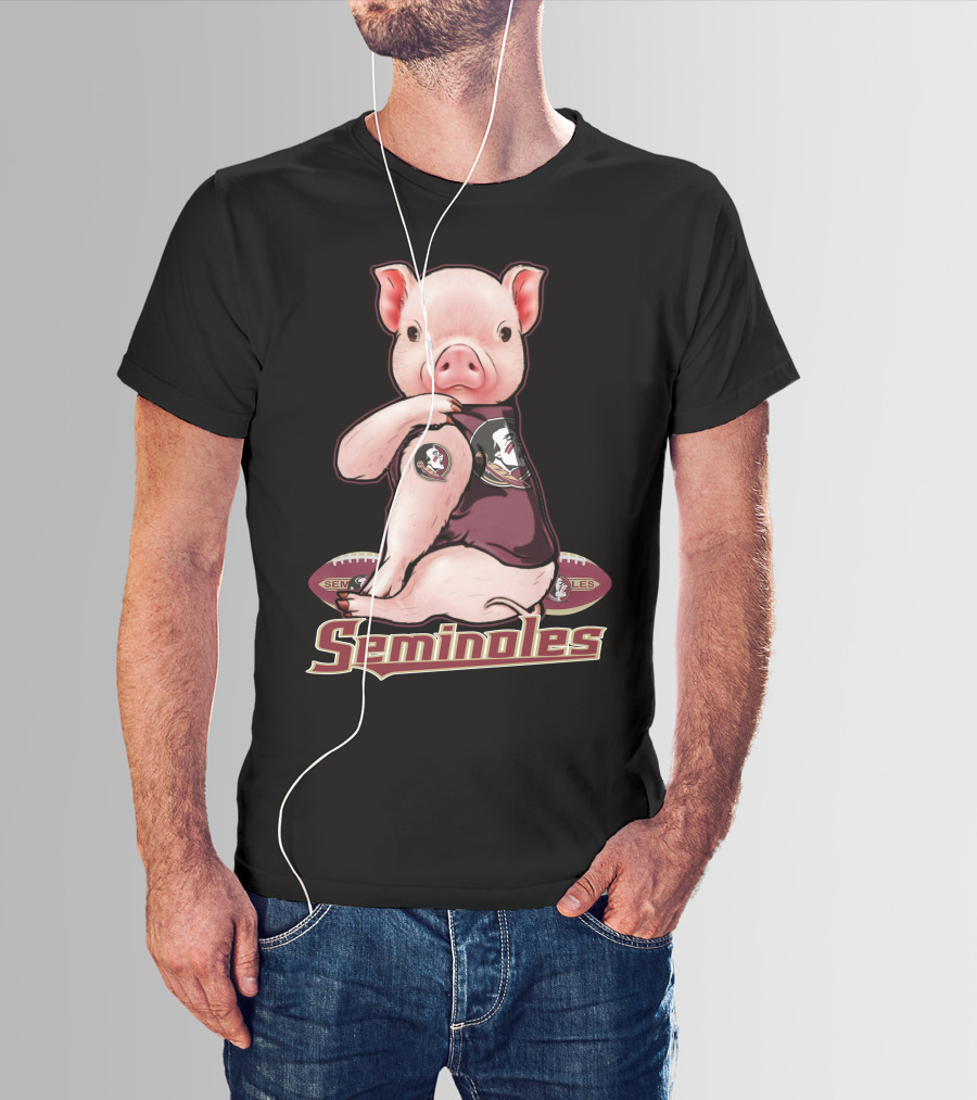 Seminoles Pig With Florida State Football T-Shirt