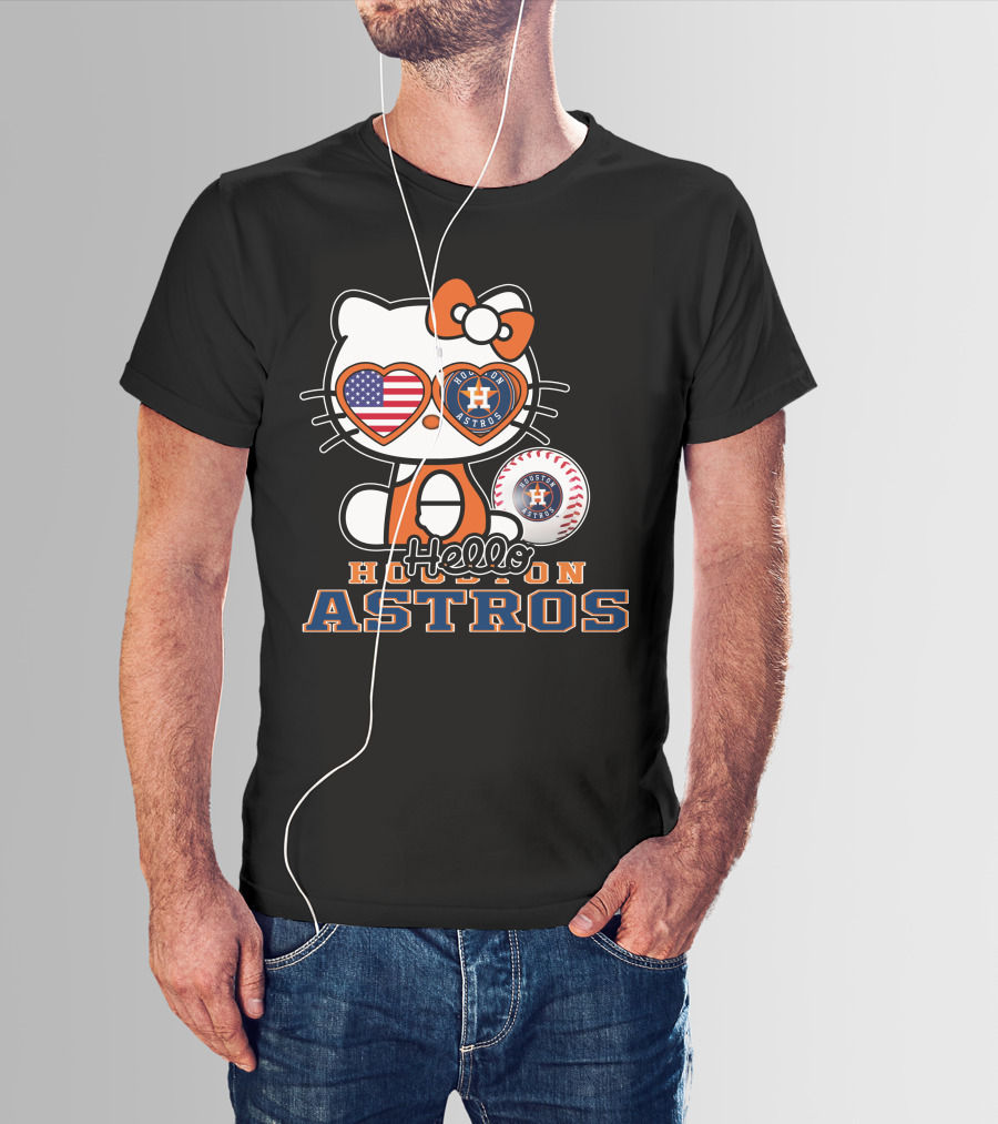 Hello Kitty Houston Astros Usa Baseball T-Shirt