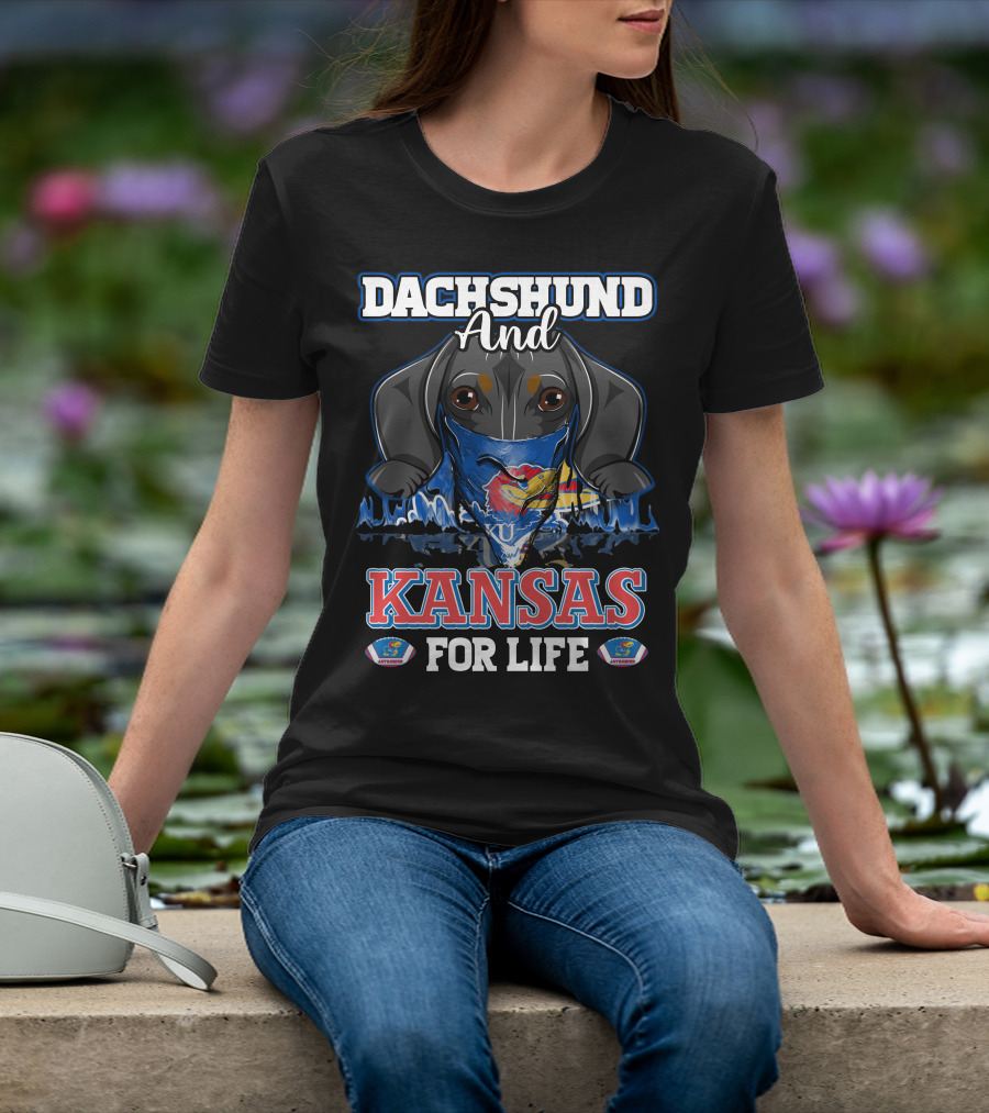 Dachshund And Kansas For Life Jayhawks KU Spirit T-Shirt