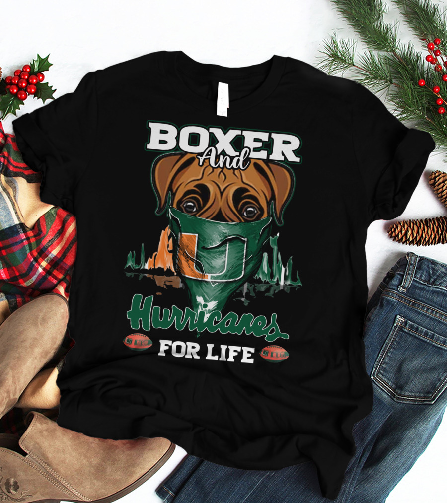 Boxer And Hurricanes For Life Miami T-Shirt