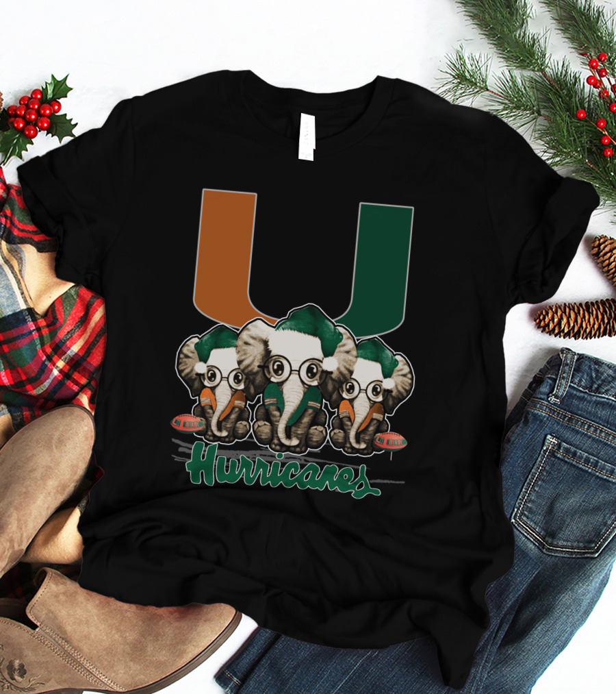 Miami Hurricanes Elephants Xmas T-Shirt