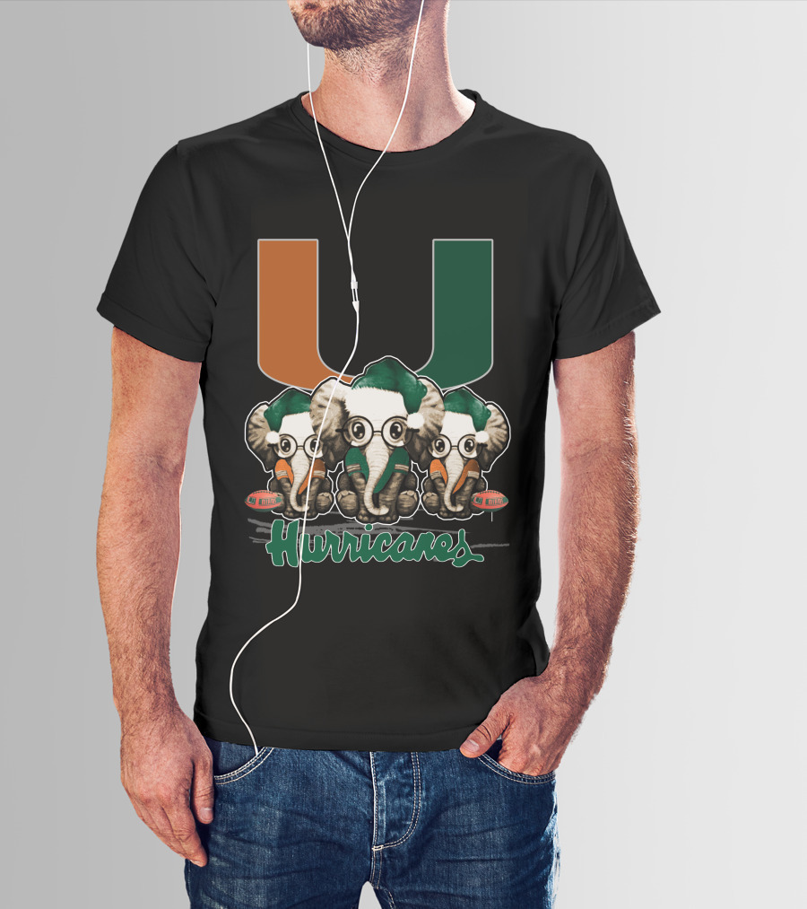 Miami Hurricanes Elephants Xmas T-Shirt