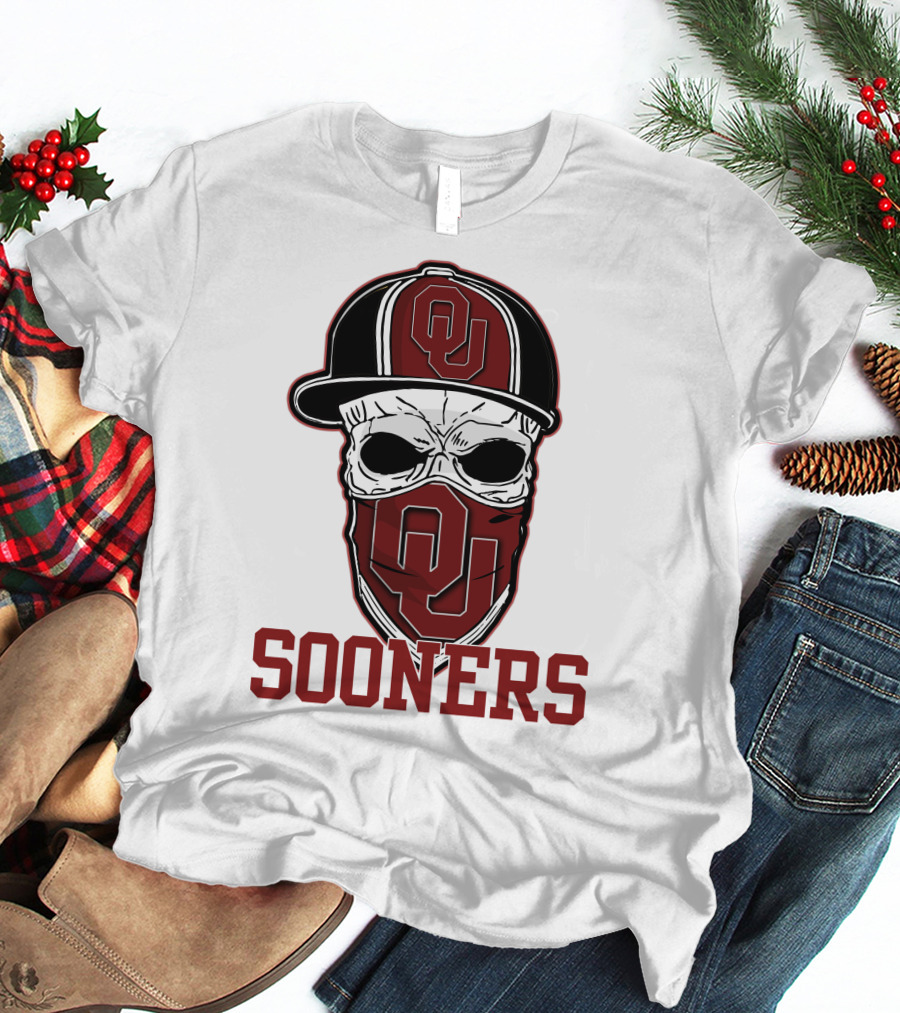 OU Sooners Skull Hat T-Shirt