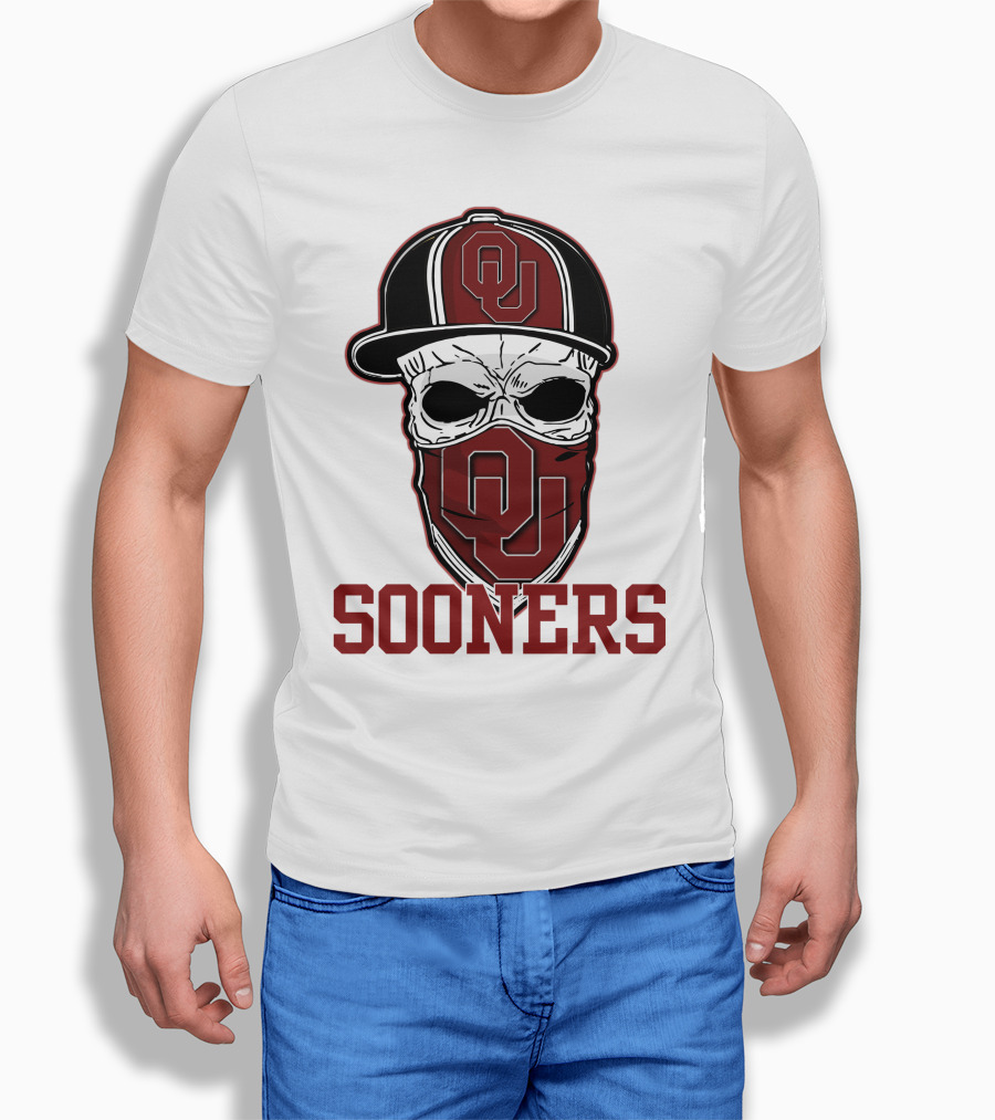 OU Sooners Skull Hat T-Shirt